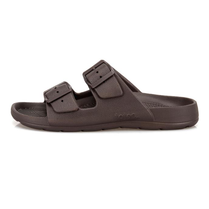 totes® SOLBOUNCE Mens Adjustable Double Buckle Slider  Brown Extra Image 3